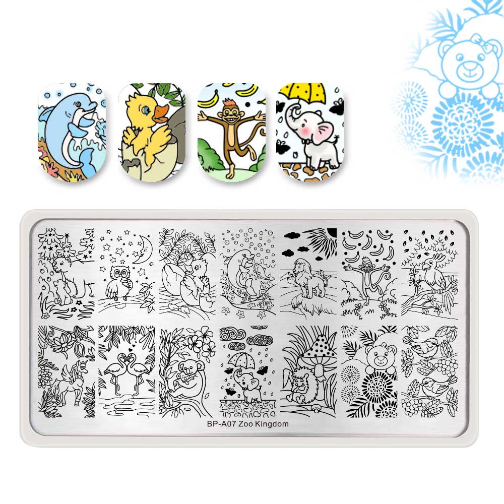 Geboren Pretty Stamping Plates Kit Xmas Bloemen Rvs Nail Art Stencil Nail Stempel Template Nail Accessoires 5 Stks/set