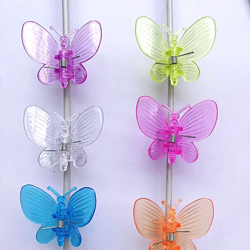 10 stk plast vin fix klip farverig sommerfugl guldsmede formet plante blomst podning fixering klip have forsyninger