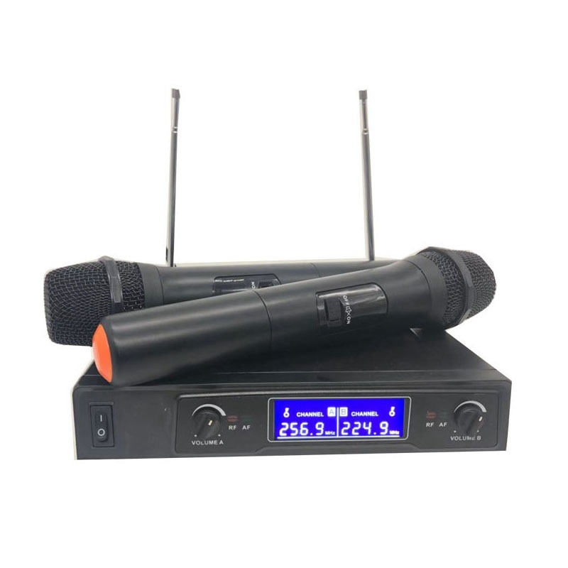 Professionele Draadloze Microfoon Systeem Dual Draadloze Handheld Microfoon 2 Kanaals Draadloze Microfoon Kit Voor Broadcast Karaok