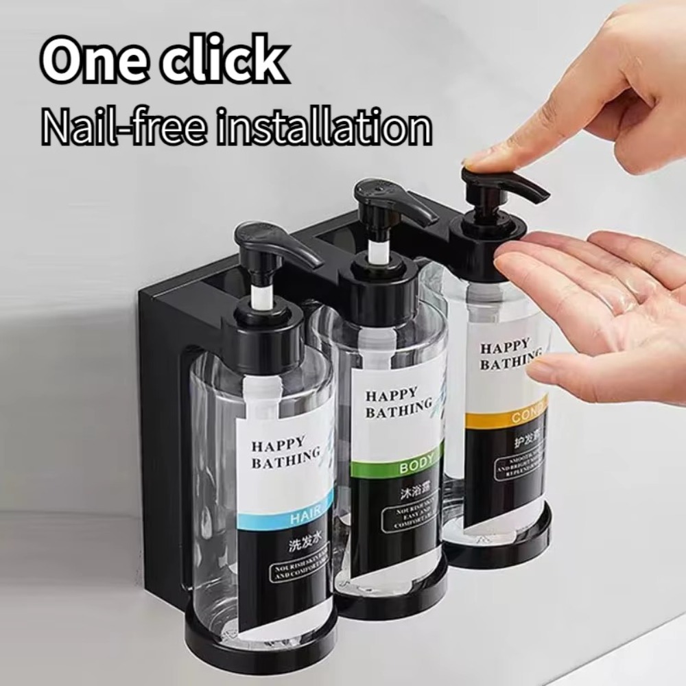 300ML Shampoo Bodywash Dispenser Bottles Wall-mounted Amber Empty Shampoo Bottles with Pumps Large Capacity Shower Bottles