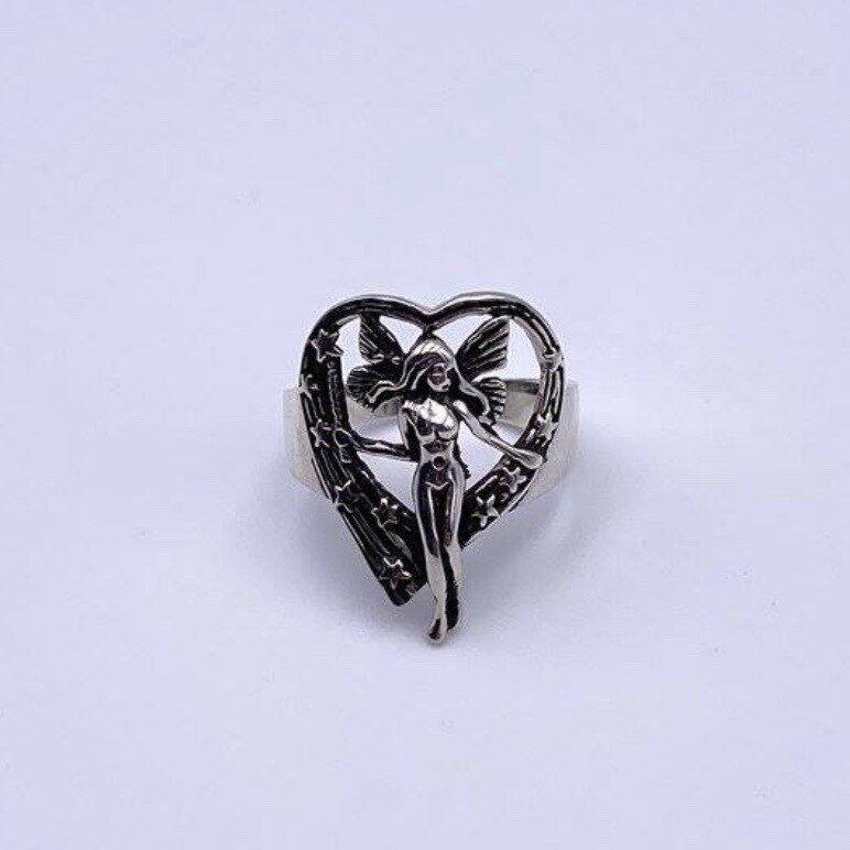 Unieke Godin Ring Voor Womens Gothic Steampunk Angel Wings Ring Party Anniversary Volwassen Vintage Sieraden: 9
