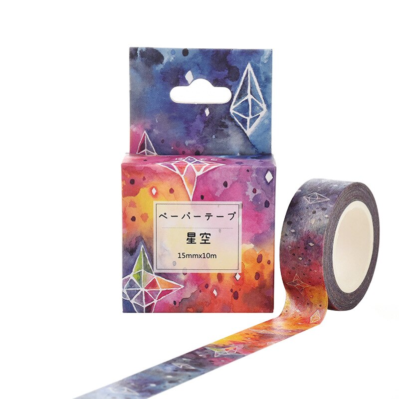 Starry Star Washi Tape Set Rainbow Sky Masking Tapes Decoratie Tape Scrapbooking Dagboek Sticker Briefpapier 10M * 15Mm JD95-7