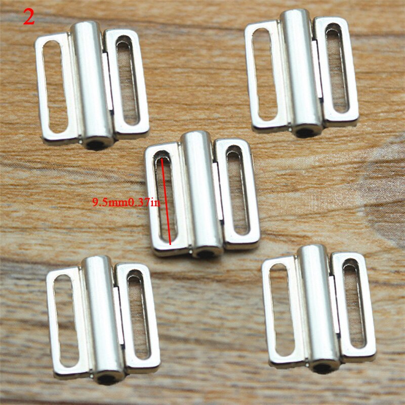 5 stk diy legering bh justering spænde clip badetøj bikini front lukning bh spænde metal sølv bh tilbehør: 2