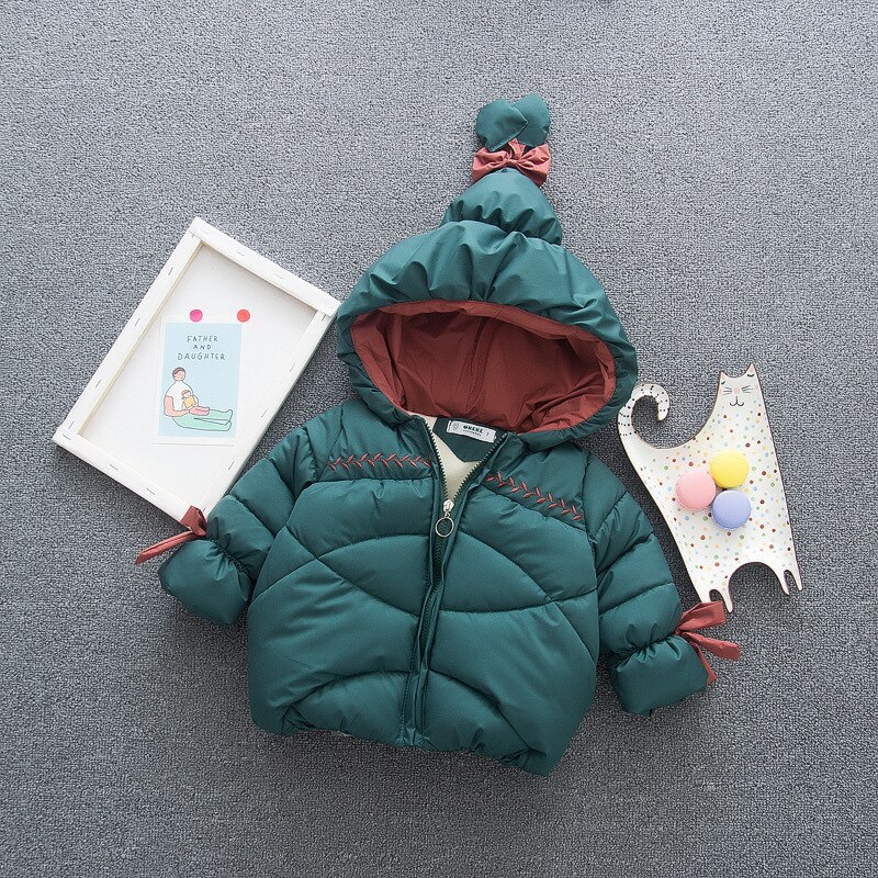 Fleece Winter Parka Kids Jassen Voor Meisjes Warme Dikke Katoenen Kinderen Jas Baby Bovenkleding Baby Overjas 0-3Y: green / 1-2Y