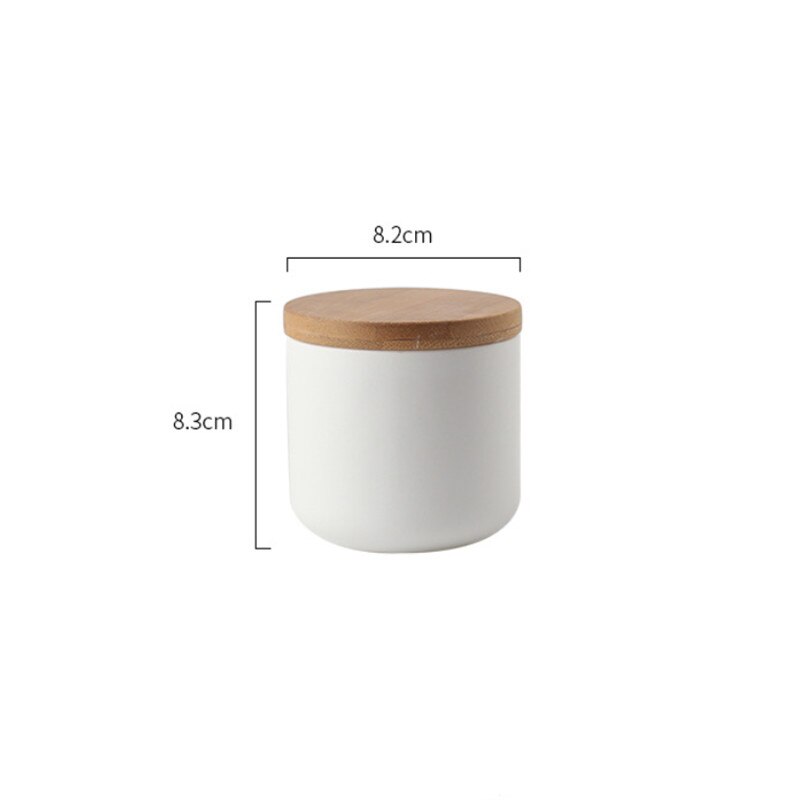 nordisch küche weiß schwarz versiegelt keramik lagerung Krug würzen Krug Container, salz lagerung flasche mit holz deckel kaffee Tee Krug: Weiß S