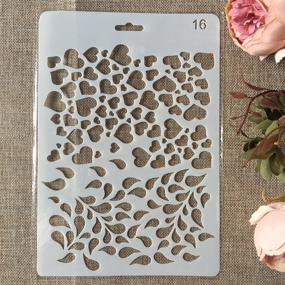 26cm amor corazón textura DIY manualidades capas pintura Scrapbooking estampado relieve álbum Tarjeta de papel plantilla