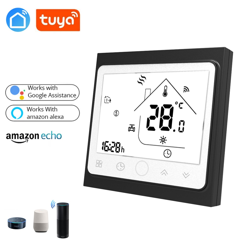 Tuya smart wifi touch termostat temperatur trådløs controller til gasfyr tør kontakt & passiv fungerer alexa google home