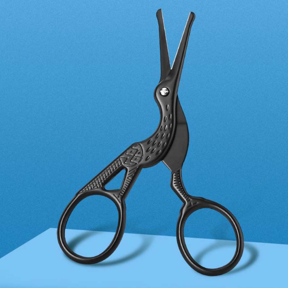 Crane Pattern Nose Hair Scissors Lightweight Stainless Steel Nose Hair Trimmers Beauty Scissors Face Hair Removal Tools