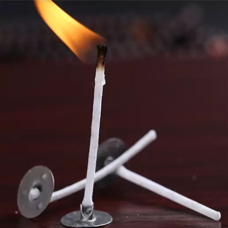 Mechas enceradas para velas perfumadas, pestañas alargadas de mecha de vela, de algodón, respetuosas con el medio ambiente, 12/17cm, 100 Uds.