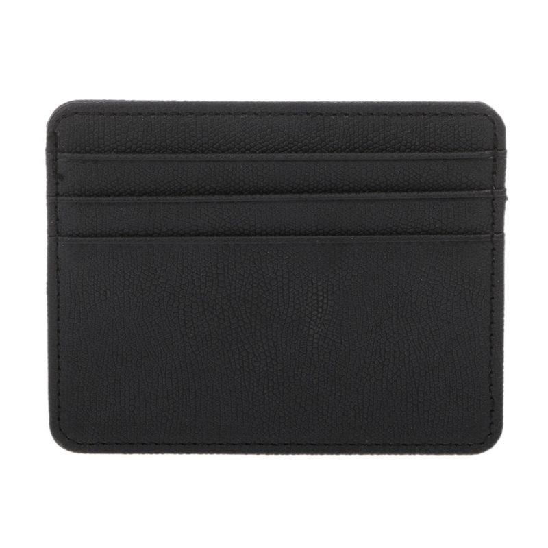 Card Holder Slim Bank Credit Card ID Cards Coin Pouch Case Bag Wallet Organizer LX9F: Black