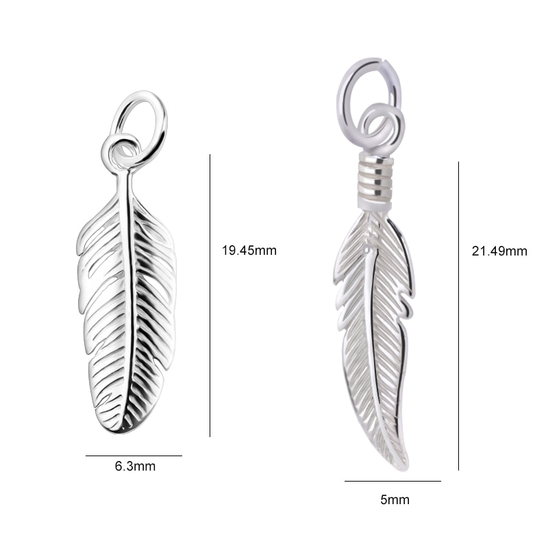 Vintage 925 sterling silver Charms fantasy feather Pendant & Necklaces Women Sterling-Silver-Jewelry