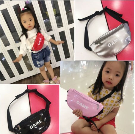 Bright Lederen Heuptas Kinderen Borst Handtas Unisex Brief Fanny Pack Kinderen Taille Pack Belly Zakken Speelgoed Pouch