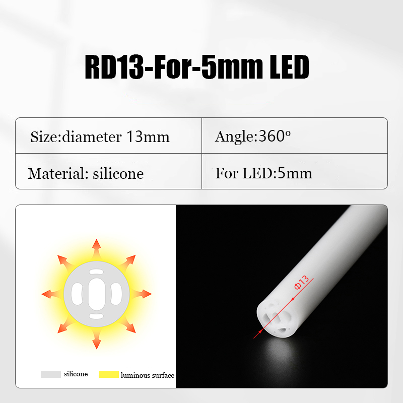 360-Grad-Lumineszenz, rundes Silikagel, flexibles Licht, IP67, wasserdicht, LED-Neonseil, Röhre, weiche Lampe, DIY-Kronleuchter-Zubehör: Emittierende Farbe2 / 1m
