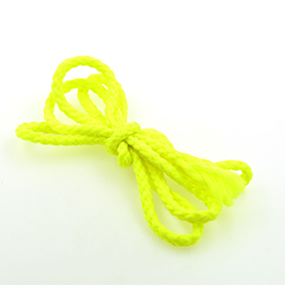 Corde en fibre de polyester, haute résistance, 4mm, 30 couleurs, pour bricolage, fait à la main, accessoires pour la maison, projets artisanaux,: yellow 206