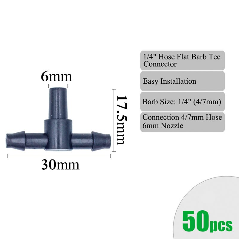 Garden Irrigation Connectors Barbed Single Double Tee Elbow Drip Arrow Cross Coupling Watering Fitting For 3/5 4/7mm Hose: green