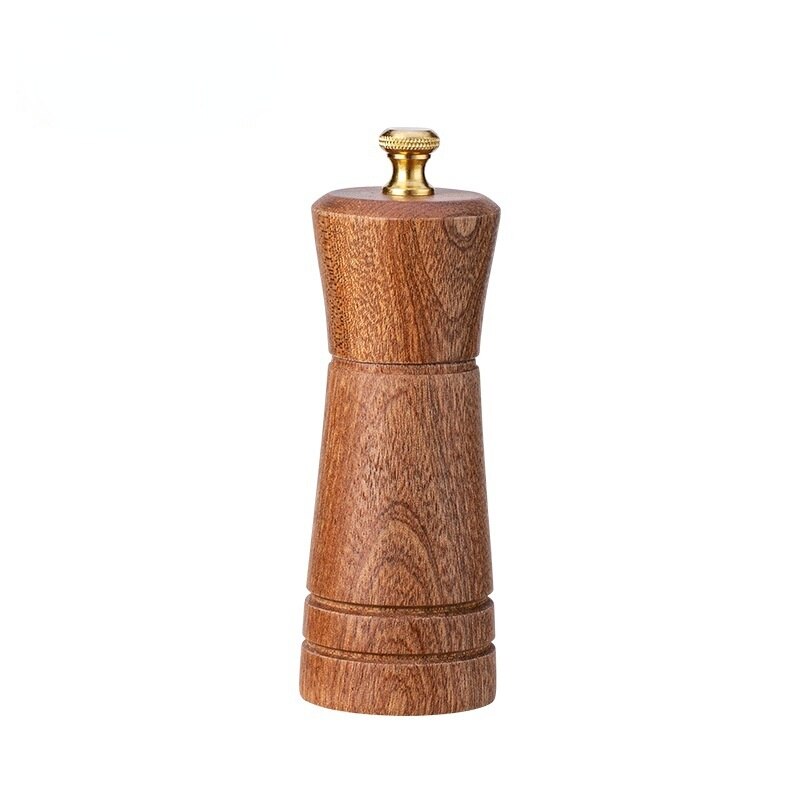 Solid Wood Pepper Grinder Kitchen Household Manual Pepper Powder Black Pepper Mill Grinder Bottle Seasoning Jar Spice Grinder: 5 inch