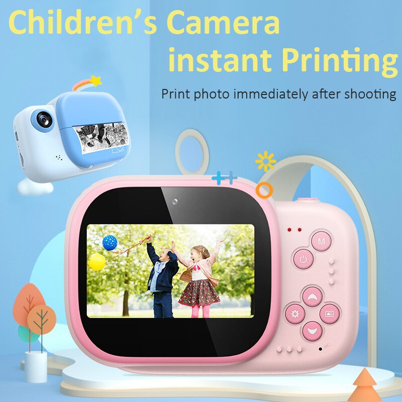 Instant Drucken Foto Kamera Für Kinder Digital Kamera Mit Druck Papier 12MP HD Foto Video Kinder Kamera Kinder Geburtstag