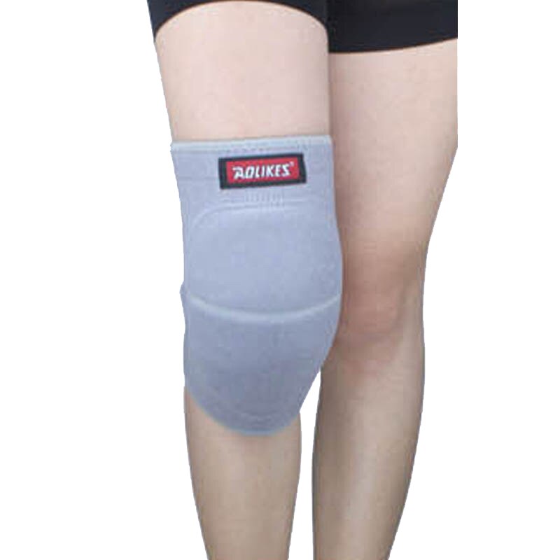 Aolikes 1 st volleyboll knäskydd tjockare svamp sportstöd knäskydd för basket dans joelheira rodilleras beskyddare: Grå / L