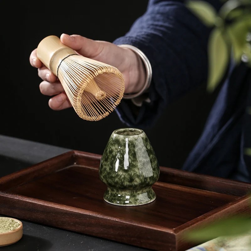 Ensemble de mélangeur matcha japonais en bambou, fait à la main, cuillère à café, agitateur