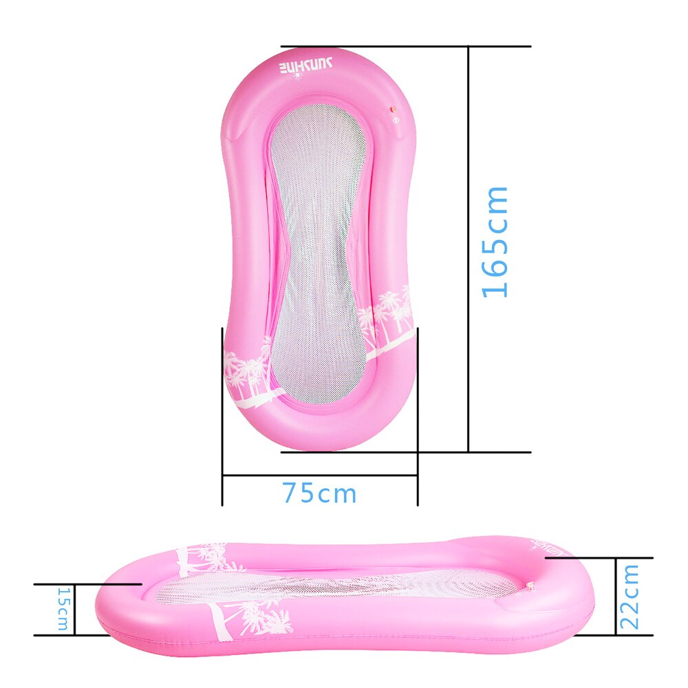 Colchón flotante inflable de MM para natación, cama de salón flotante de agua, silla para piscina ecológica de PVC con anillo: pink 3