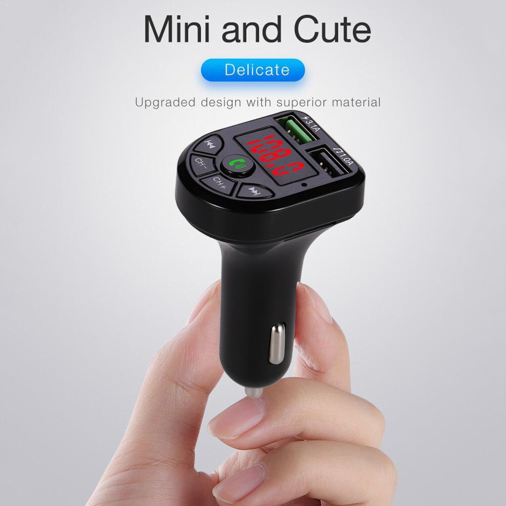 Car Bluetooth FM Transmitter MP3 Player with 1.1" Display Dual USB(1A/3.1A) Supports TF/USB Input FM Transmitters Manual