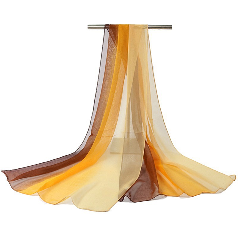160*50cm Farbverlauf Chiffon Schal Damen lange Wickel und Schals Dame Frühling Herbst Schals Bandana Hijab gestohlen: Elfenbein