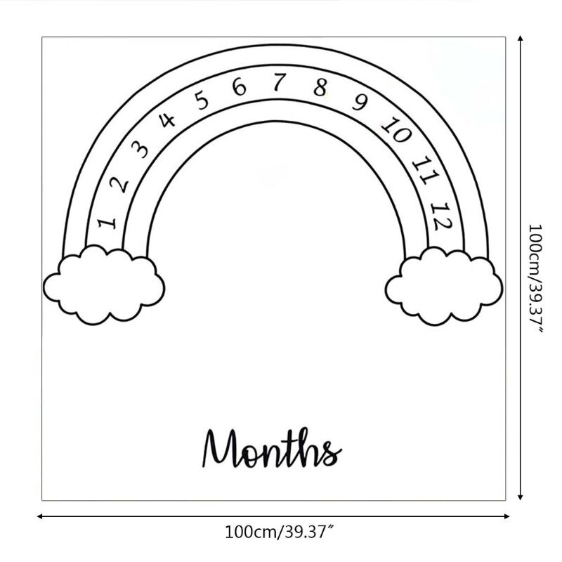 100x100cm tęczowy kwiat drukowane dziecko miesięczny kamień milowy koc tło fotograficzne rekwizyty Photoshoot dostaw hurtowych