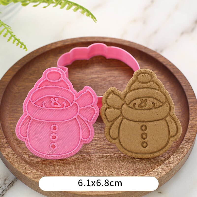 Weihnachten Keks Form 3D Cookie Plunger Mold DIY Santa Claus Modell Backform Werkzeug Weihnachten Backform: BT2009-YD019-8