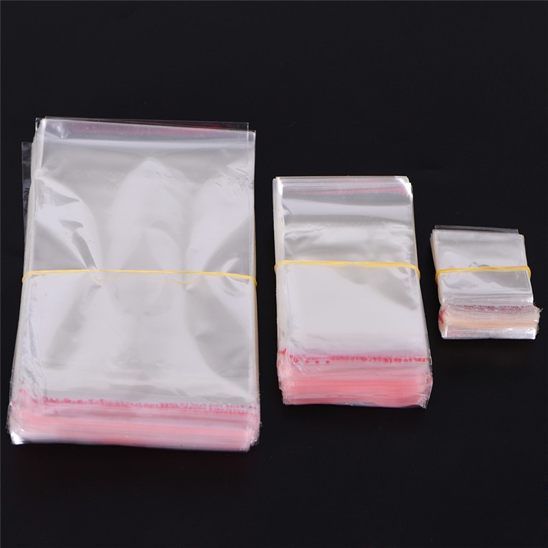 200 Stks/pak Plastic Clear Zelfklevende Envelop Cellofaan Bag Resealable Sieraden Pouch Cookie Verpakking Zak Bakkerij Snoep Zakken