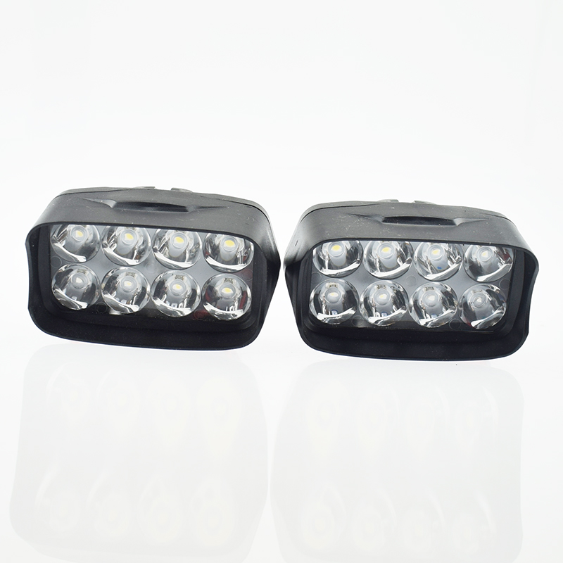 Motorcycle headlights 12w 8LED 1200LM spotlights super bright moto auxiliary work Lamp Scooter headlamp Motorbike Fog Lights