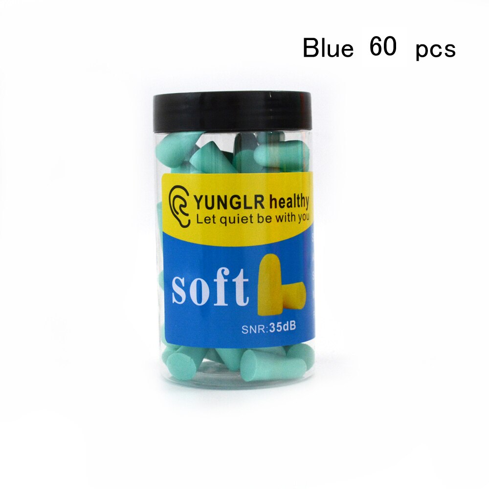 Masque de nuit pour les yeux, bouchons d&#39;oreilles, bande pour couvrir les yeux, réduction du bruit, mousse de sommeil: Blue 60 pcs