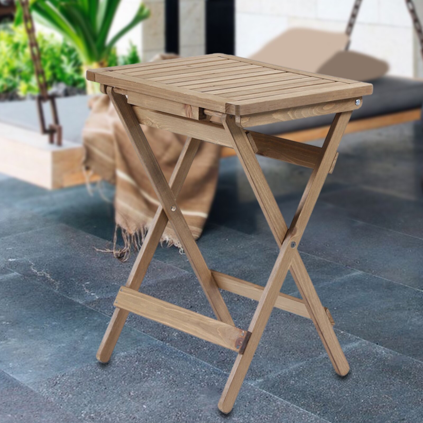 Natural Folding Table Storage Rack Furniture Workstations TV Tray Bedside Table for Coffee Dinner Snack Home