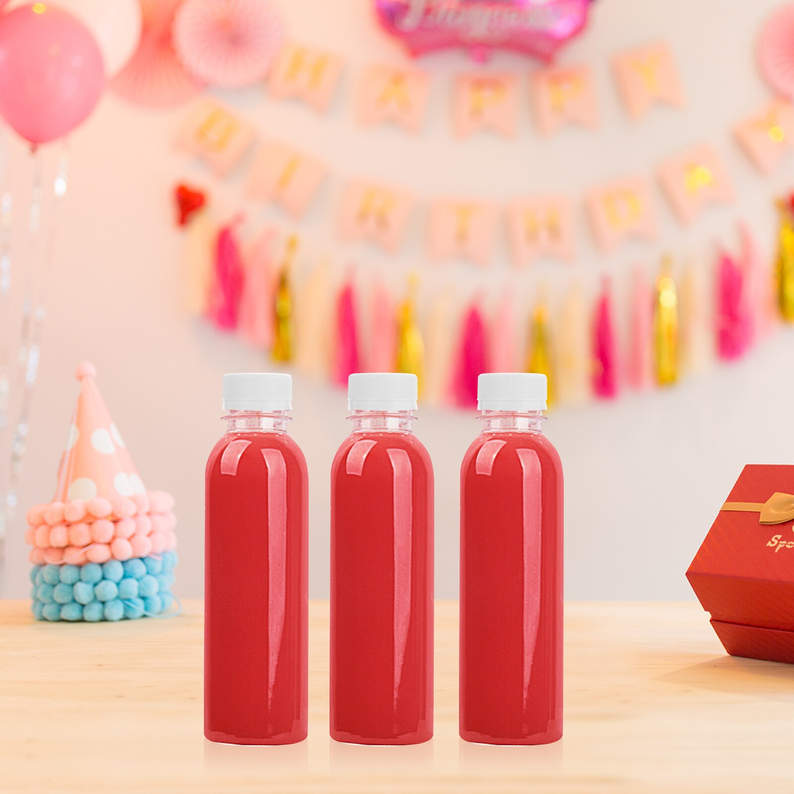 1 Set 20 Pcs 250ML Plastic Empty Bottles Practical Safe Portable Transparent Juice Bottles Drink Bottles Beverage Bottles A50