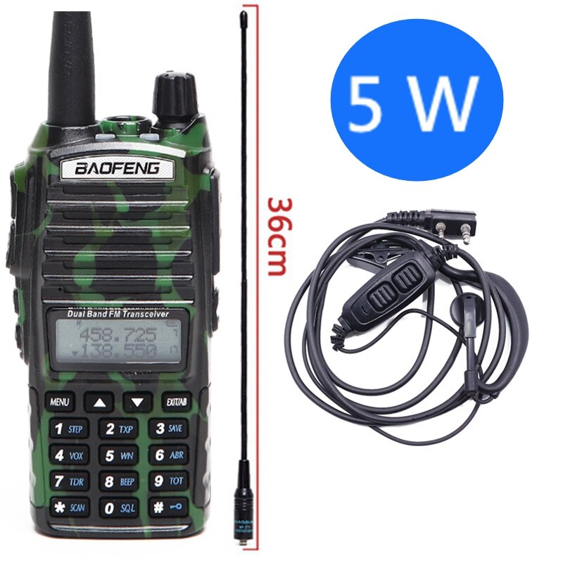 Baofeng UV-82 5W Draagbare Radio Walkie Talkie Uv 82 Dubbele 2 Ptt Dual Band Vhf/Uhf 136- 174/400-480 Mhz UV82 Twee Manier Cb Ham Radio: camo 5w 771