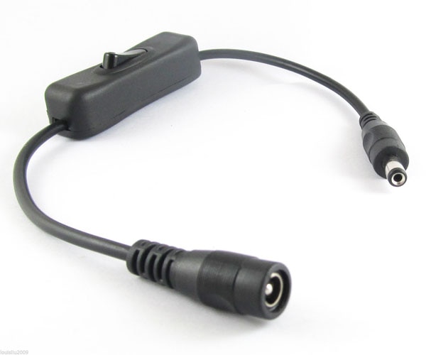 1 Pcs 20 Cm Voor Dc Connector Stekker Met Schakelaar 5.5X2.1 Mm Extension Connector Schakelaar power Plug Cord Voor Led Strip
