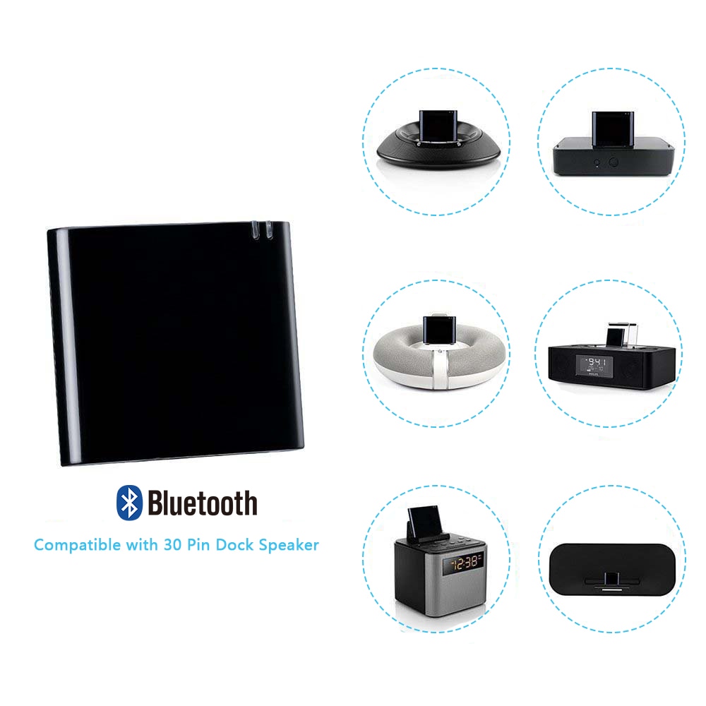 Bluetooth 4.1 Universal Receiver Adapter for 30-pin Phillips Yamaha Bose Sound Dock for 30Pin IPhone IPod Dock Speaker