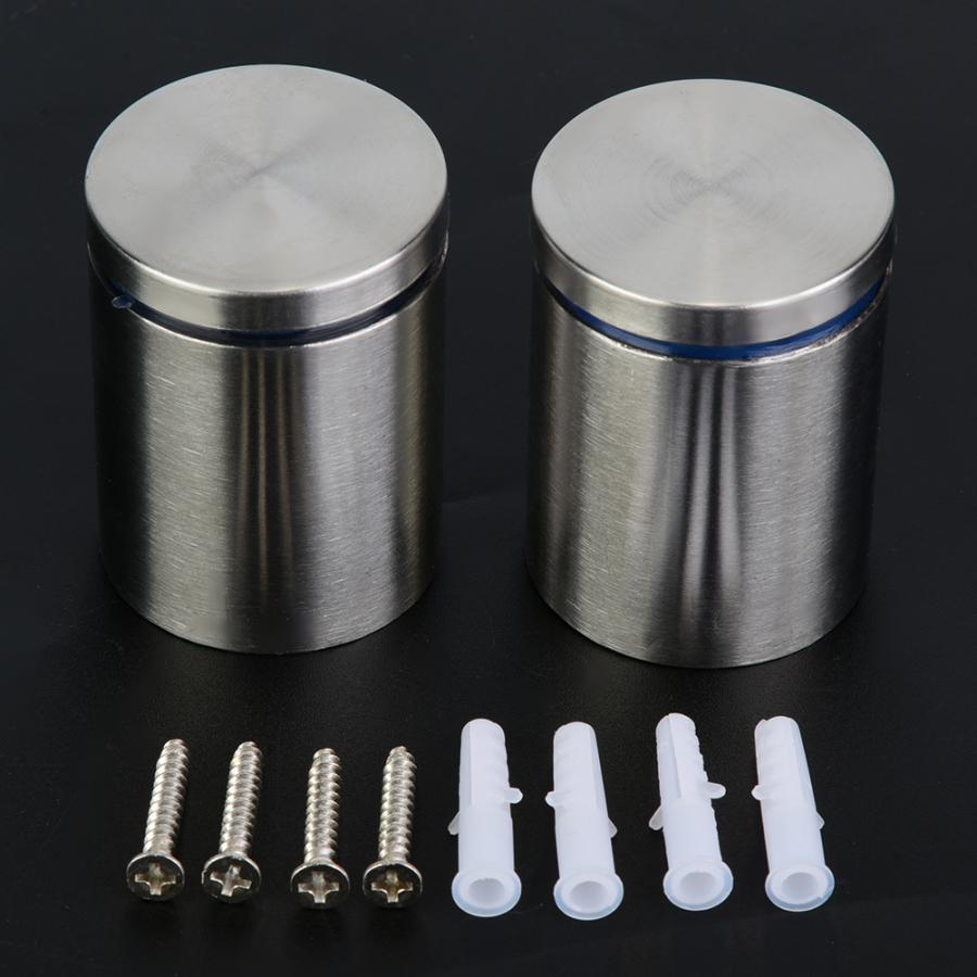 2pcs Hollow Advertise Fixing Pins Glass Standoff Mounting Bolts 40*50mm Stainless Steel