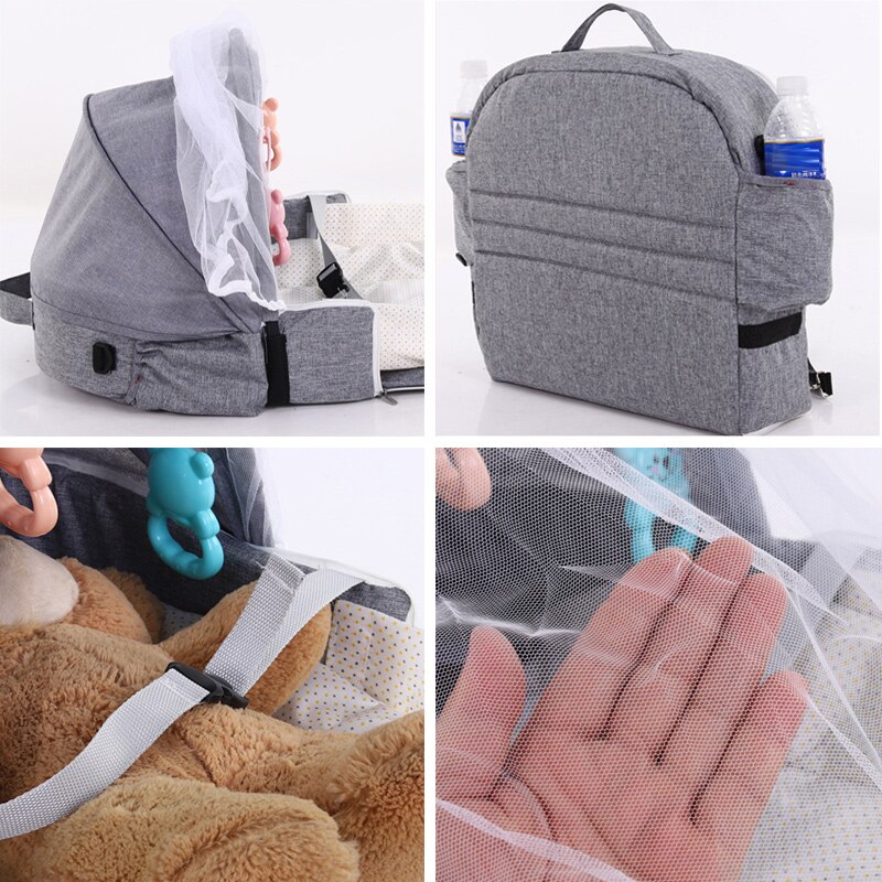 Babynest seng bærbar babyseng rejse solbeskyttelse myggenet med bassin baby foldbar åndbar baby sovekurv