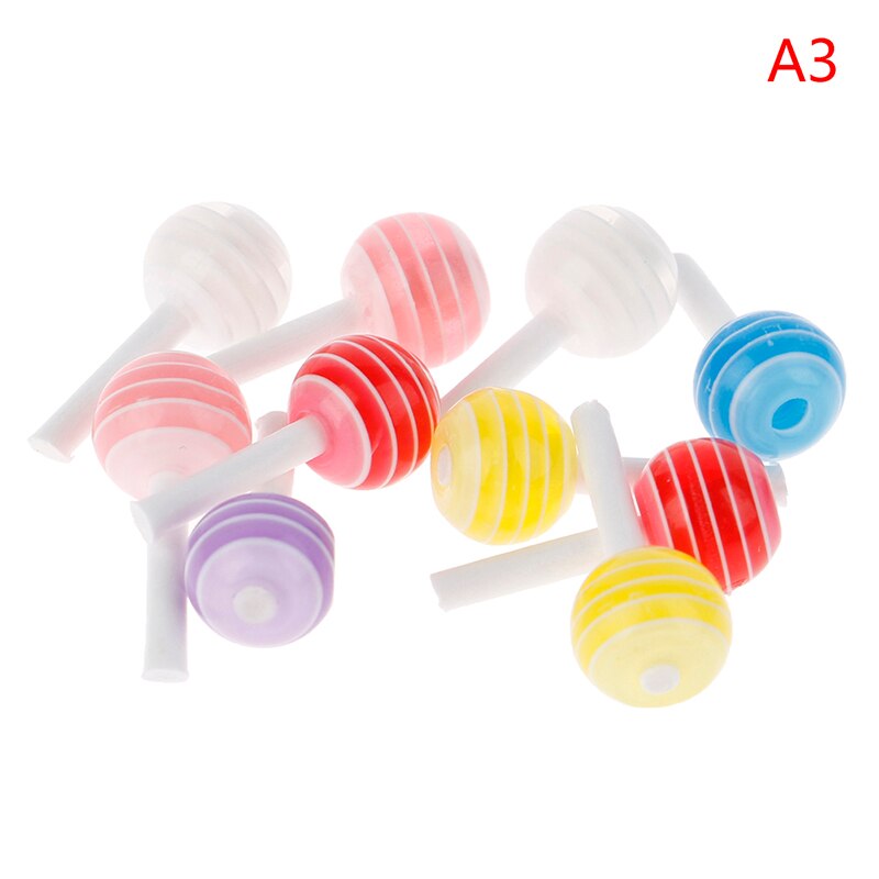 Nuovo 1/12 miniatura Cibo dolce Zucchero mini Lecca-lecca con La Cassa Del Supporto Della Caramella per La Casa di Bambola Mobili Giocattolo Da Cucina Accessori: 10pezzi Lollipops