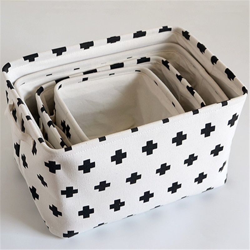 Panier de rangement pliable imprimé croix fulllove noir sml xl pour vêtements, papeterie, jouets, rangement et organisation de la maison