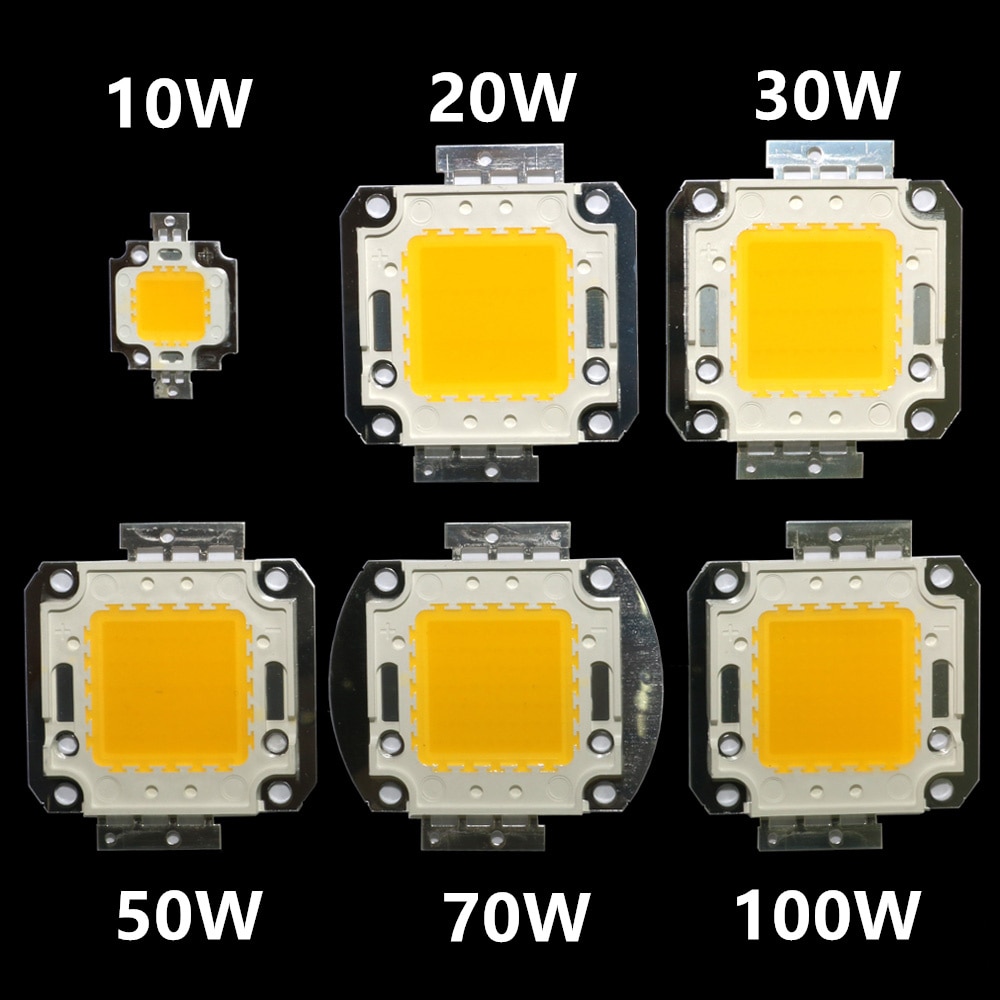 Chip LED COB DC12V 32V 10W 20W 30W 50W 70W 100W, diodo LED inteligente IC COB, Bombilla de bricolaje, foco reflector para exteriores