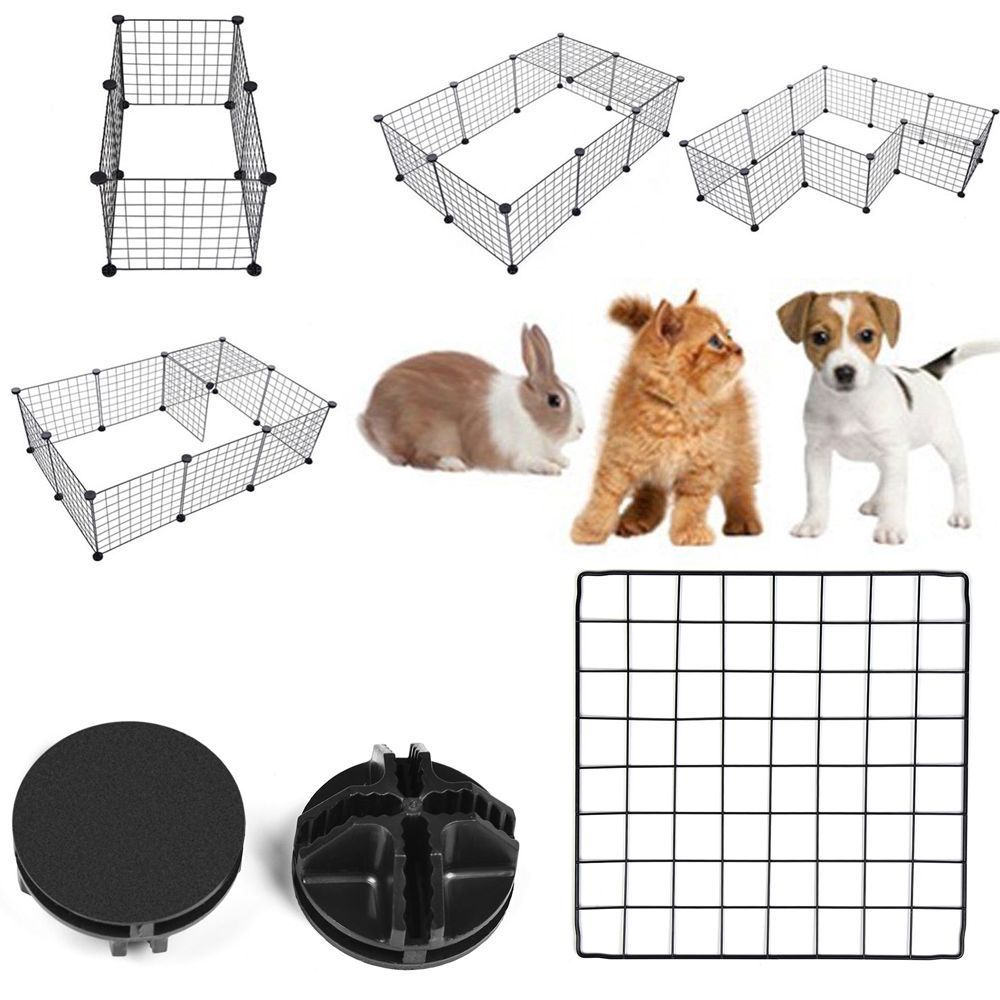 Pet Playpen Bunny Cage Fence DIY Small Animal Exercise Pen Crate Kennel Hutch for Guinea Pigs & Rabbits Upgrade Version