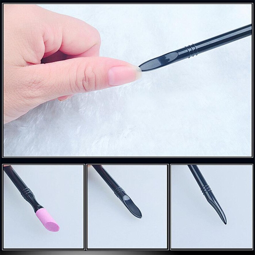 Nail Art Tool HAICAR 1 ST Professionele Dubbele-end Quartz Bokkenpootje Trimmer Manicure Nail Art Tool Cuticle Pusher
