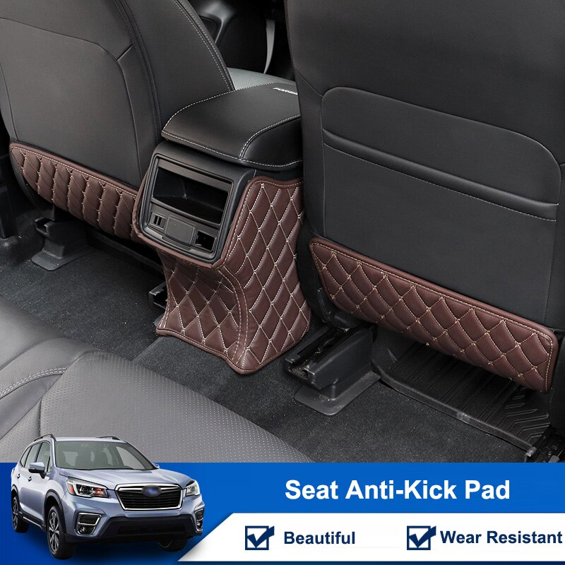 QHCP-alfombrilla de microfibra de cuero para asiento de coche, antipatadas, reposabrazos, almohadilla antipatadas para niños, poste B, pilar para Subaru Forester 19-22, estilo de coche