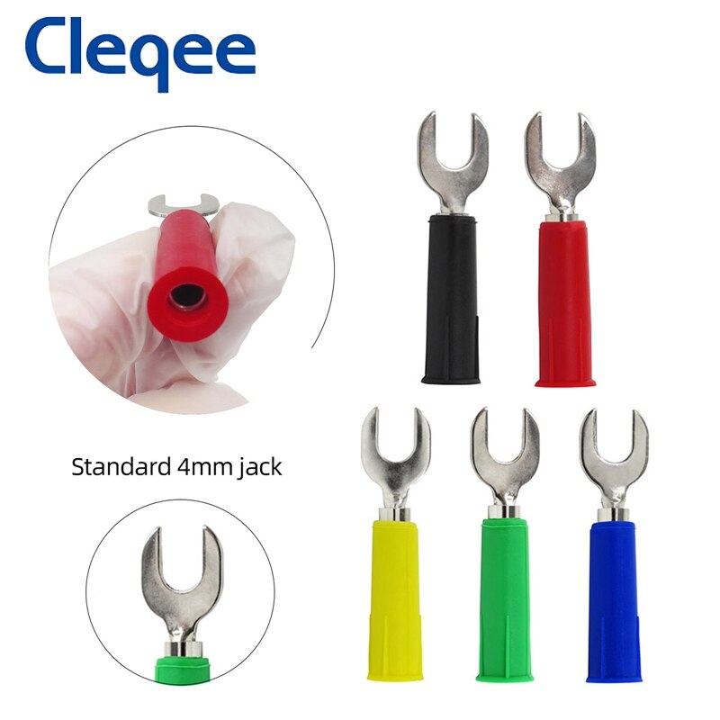 Cleqee P1036B series 4mm Dual Stackable Banana Plug Test Leads Kit with Alligator Clip Spade Plug &amp; Test Probes for Multimeter