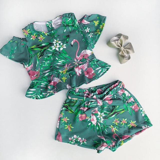 Summer Toddler Kids Baby Girls Beach Wear Floral Tops Shorts 2PCS Outfits Set Clothes 6M-4T