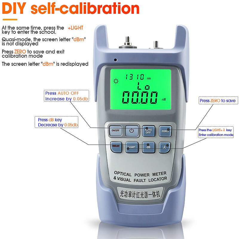 AUA-9A tudo-em-um medidor de potência óptica com localizador visual de falhas testador de fibra óptica 5km 10km 20km 30km vfl 1/10/20/30mw