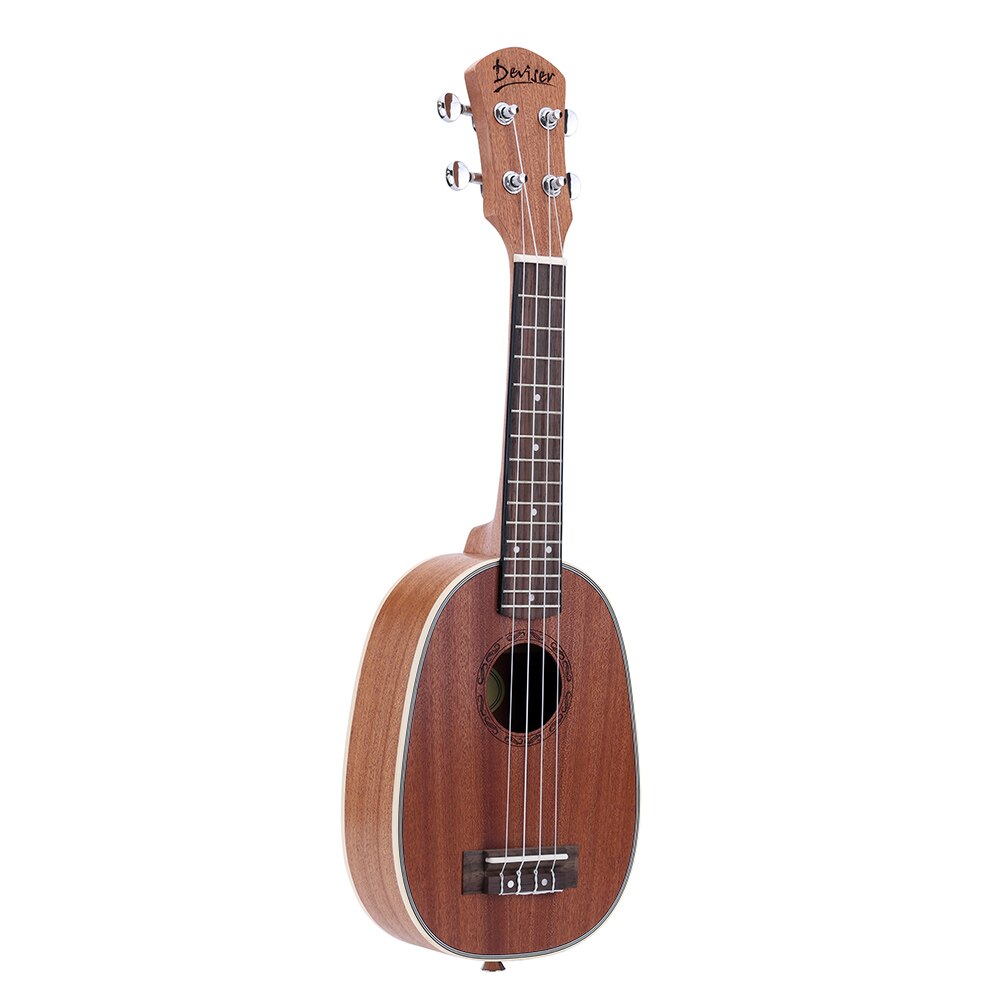 21" Pineapple-shaped Soprano Ukulele Durable Sapele Ukulele Ukelele Matte 4 Nylon Strings Rosewood Fingerboard