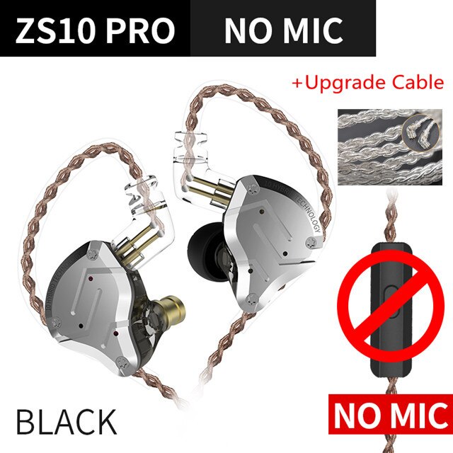 KZ ZS10 PRO 1DD+4BA HIFI Metal Headset Hybrid In Ear Earphone Sport Noise Cancelling Headset AS10 ZSN PRO CA16 ZSX C12 V90 VX T4: Pink