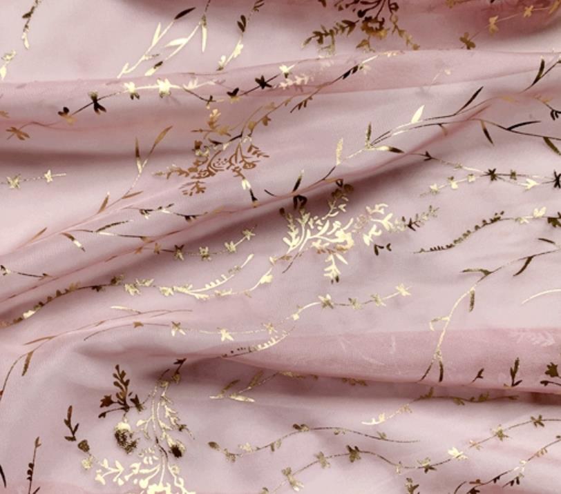 Cosplay kjole bronzing chiffon stof pil grene tyndt stof bronzeret kostume materiale gør-det-selv scene 1 meter: 10 lyserøde